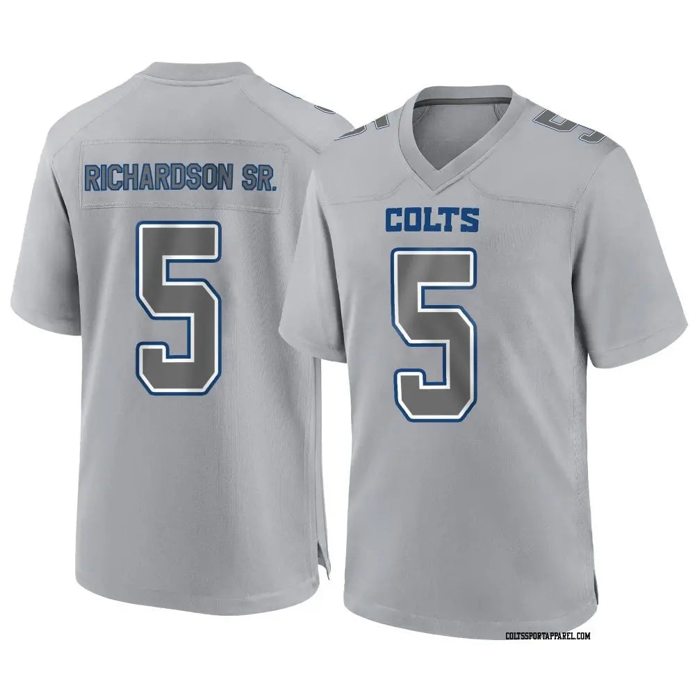 Mens Indianapolis Colts #5 Anthony Richardson Sr Gray Atmosphere Fashion Game jersey
