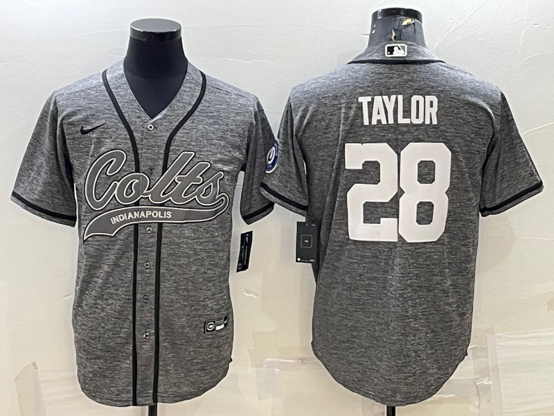 Men’s Indianapolis Colts Jonathan Taylor #28 Gray Jersey Joint Edition