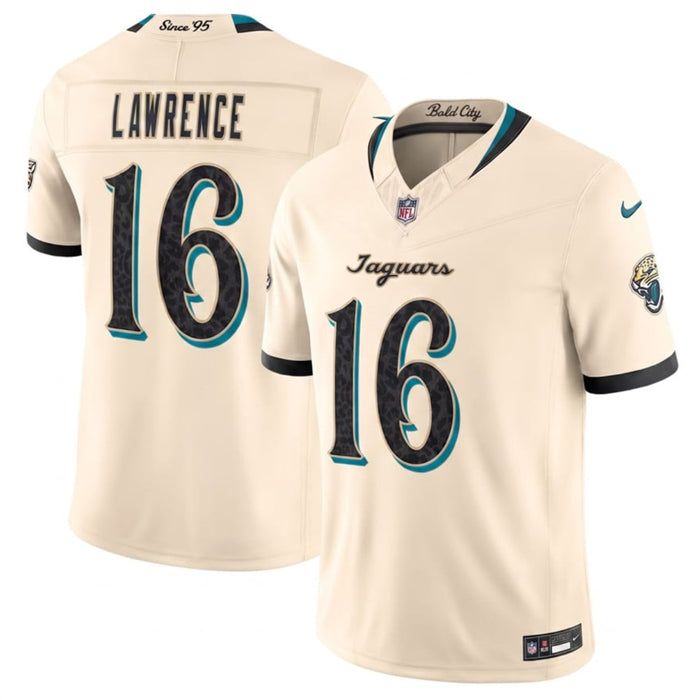 Men’s Jacksonville Jaguars #16 Trevor Lawrence Cream 2026 F.U.S.E. Rivalries Collection Limited Stitched Football Jersey