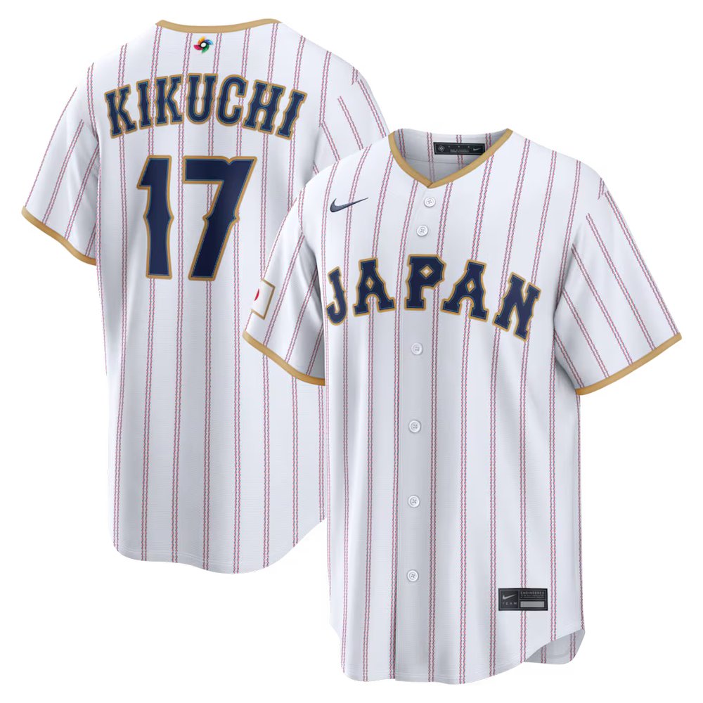 Men’s Japan Baseball #17 Yusei Kikuchi White 2026 World Baseball Classic Home Stadium Jersey