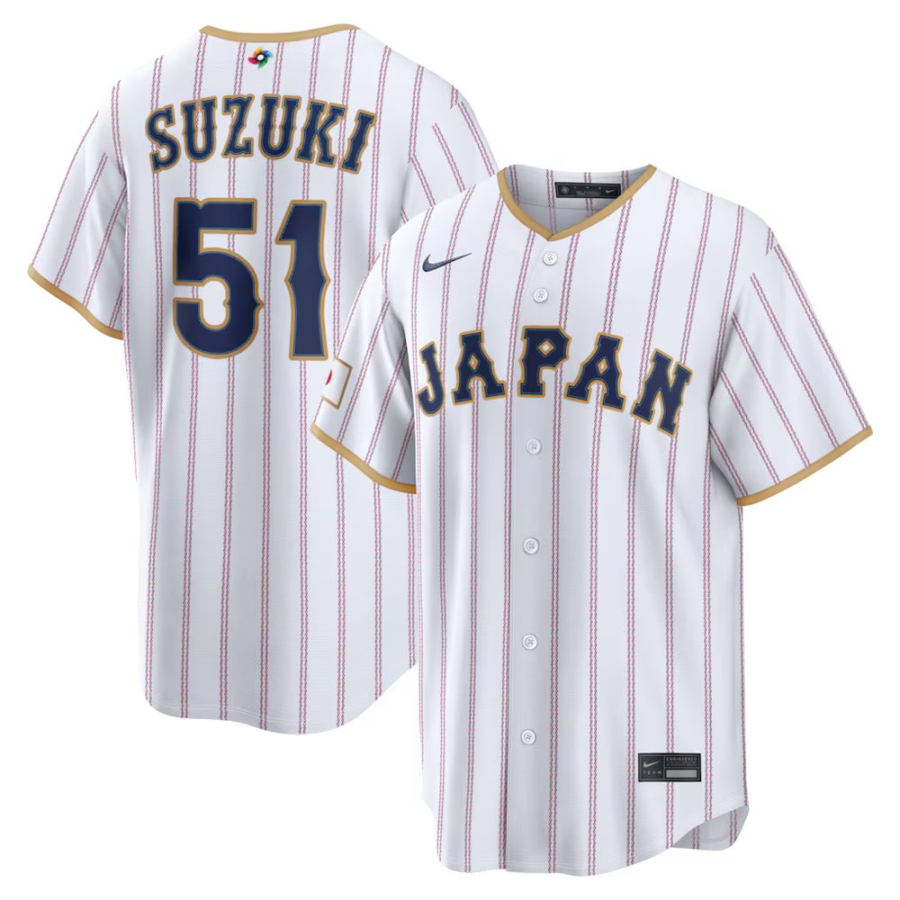 Men’s Japan Baseball #51 Seiya Suzuki White 2026 World Baseball Classic Home Stadium Jersey