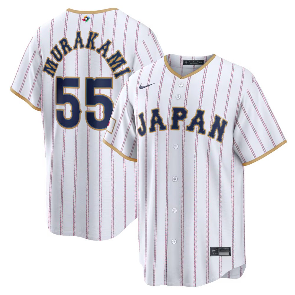 Men’s Japan Baseball #55 Munetaka Murakami White 2026 World Baseball Classic Home Stadium Jersey