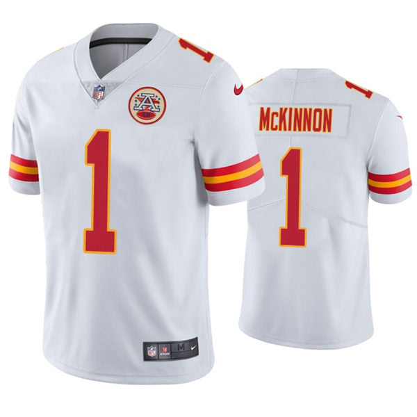 Men’s Kansas City Chiefs #1 Jerick McKinnon Nike White Vapor Untouchable Limited Jersey