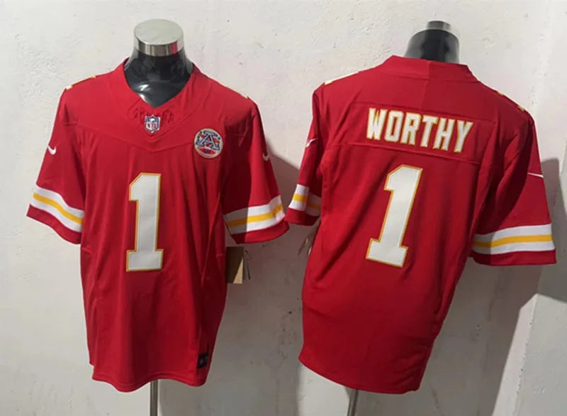 Mens Kansas City Chiefs #1 Xavier Worthy Nike Red Vapor Untouchable Limited Jersey