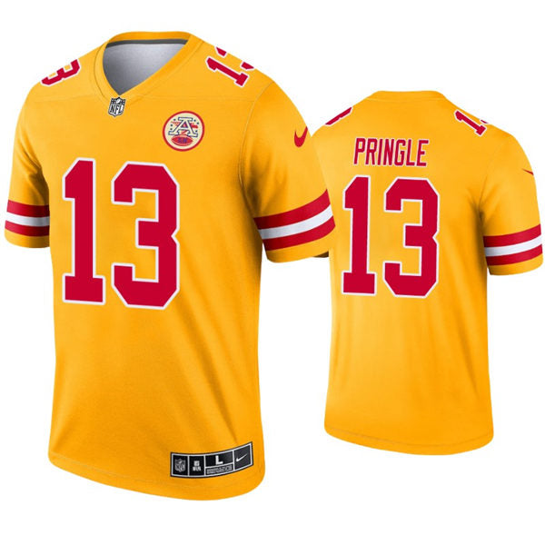 Men’s Kansas City Chiefs #13 Byron Pringle Nike Gold Inverted Legend Jersey