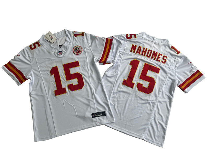 Men’s Kansas City Chiefs #15 Patrick Mahomes White Nike 2023 Vapor F.U.S.E. Limited Jersey