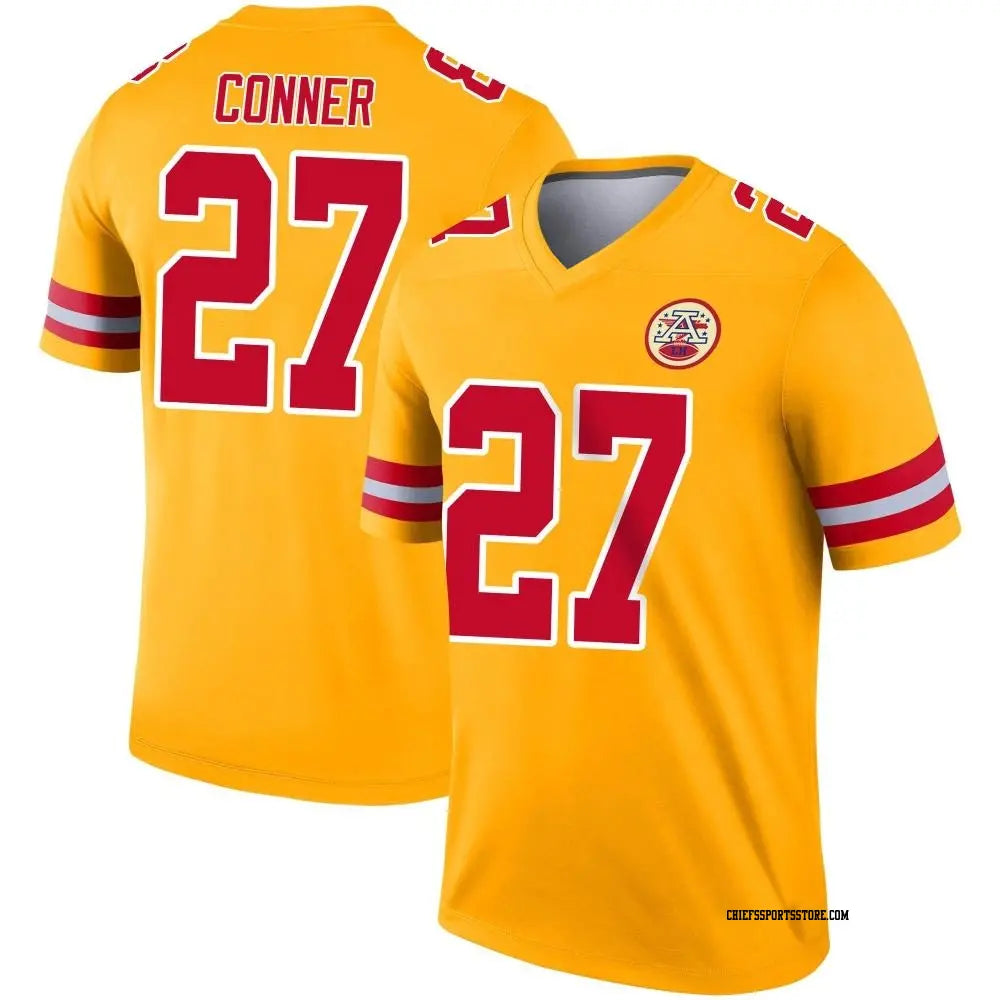 Men’s Kansas City Chiefs #27 Chamarri Conner Nike Gold Inverted Legend Jersey