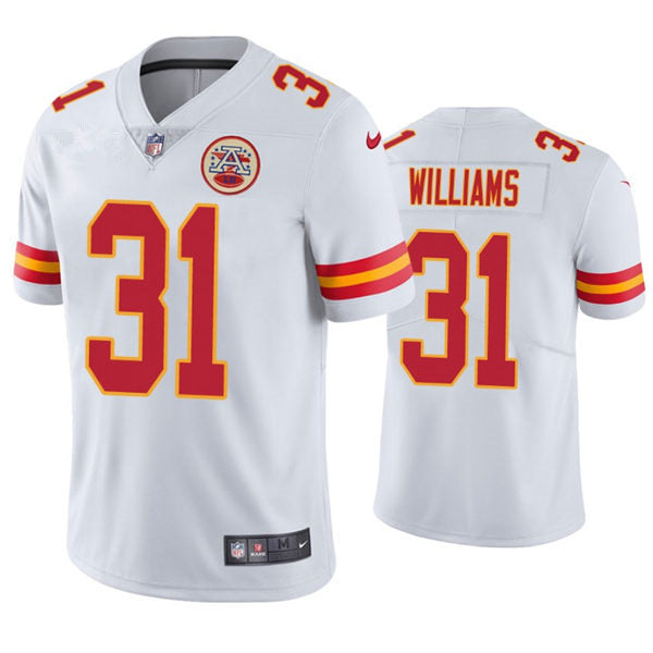 Men’s Kansas City Chiefs #31 Darrel Williams Nike White Vapor Untouchable Limited Jersey
