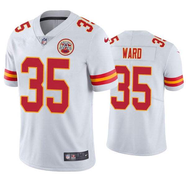 Men’s Kansas City Chiefs #35 Charvarius Ward Nike White Vapor Untouchable Limited Jersey