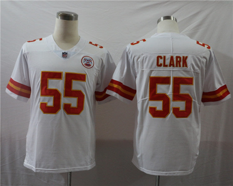 Men’s Kansas City Chiefs #55 Frank Clark Nike White Game Football Jersey