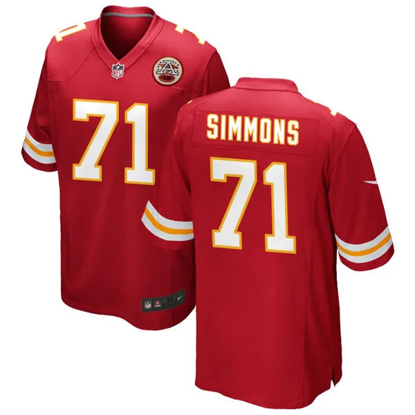 Men’s Kansas City Chiefs #71 Josh Simmons Nike Red Vapor F.U.S.E. Limited Jersey