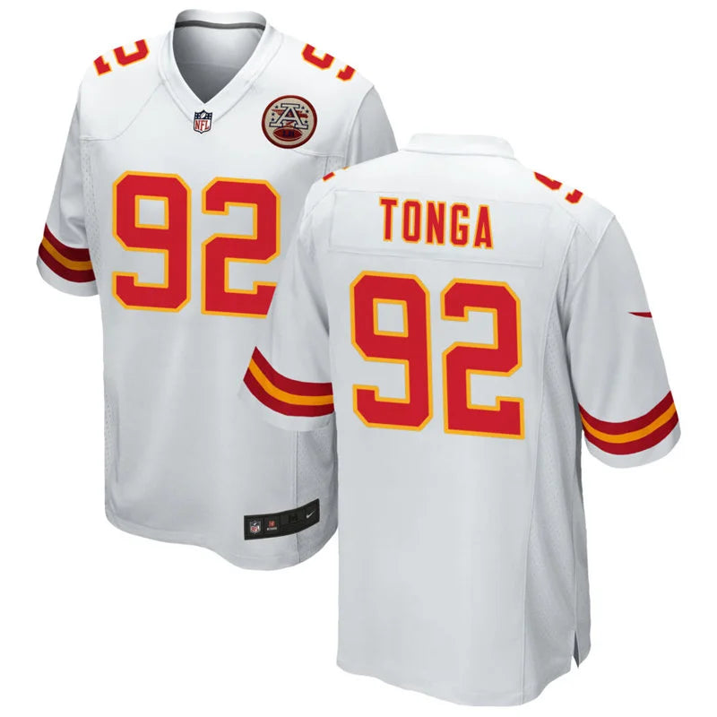 Men’s Kansas City Chiefs #92 Khyiris Tonga Nike White Vapor F.U.S.E. Limited Jersey