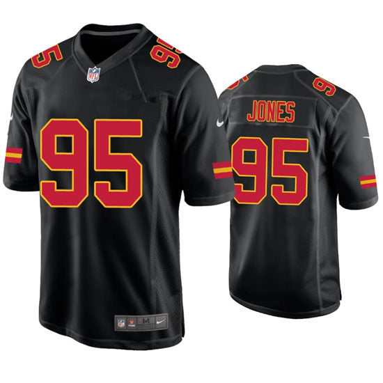 Men’s Kansas City Chiefs #95 Chris Jones Nike Black Game Fashion Jersey