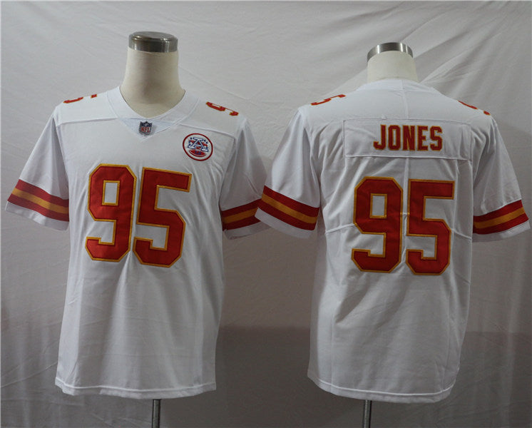 Men’s Kansas City Chiefs #95 Chris Jones Nike White Game Football Jersey