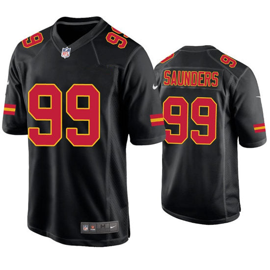 Men’s Kansas City Chiefs #99 Khalen Saunders Nike Black Game Fashion Jersey
