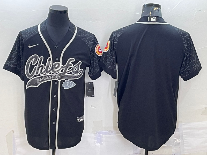 Men’s Kansas City Chiefs Black RFLCTV Limited Blank Jersey