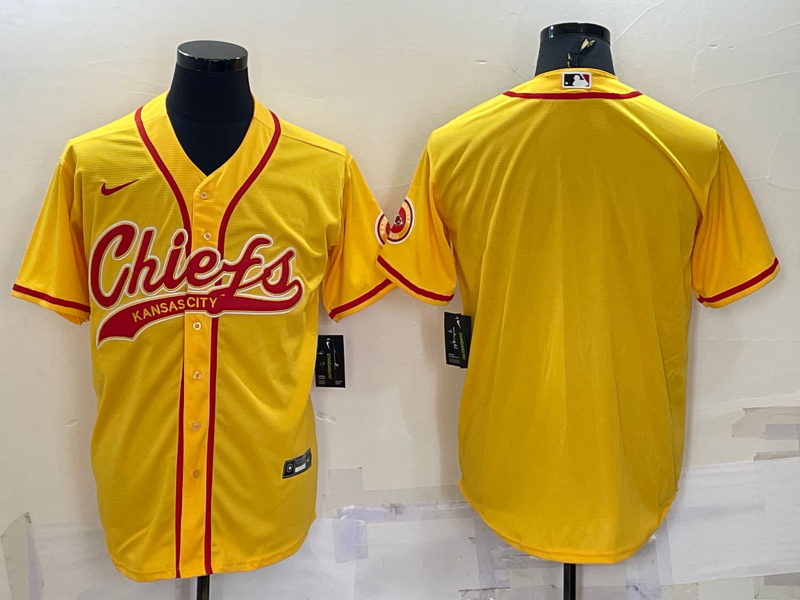 Men’s Kansas City Chiefs Gold Blank Jersey