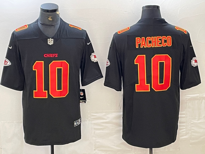 Men’s Kansas City Chiefs Isiah Pacheco #10 Black Jersey