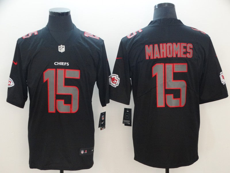 Men’s Kansas City Chiefs Patrick Mahomes #15 Black Alternate Jersey