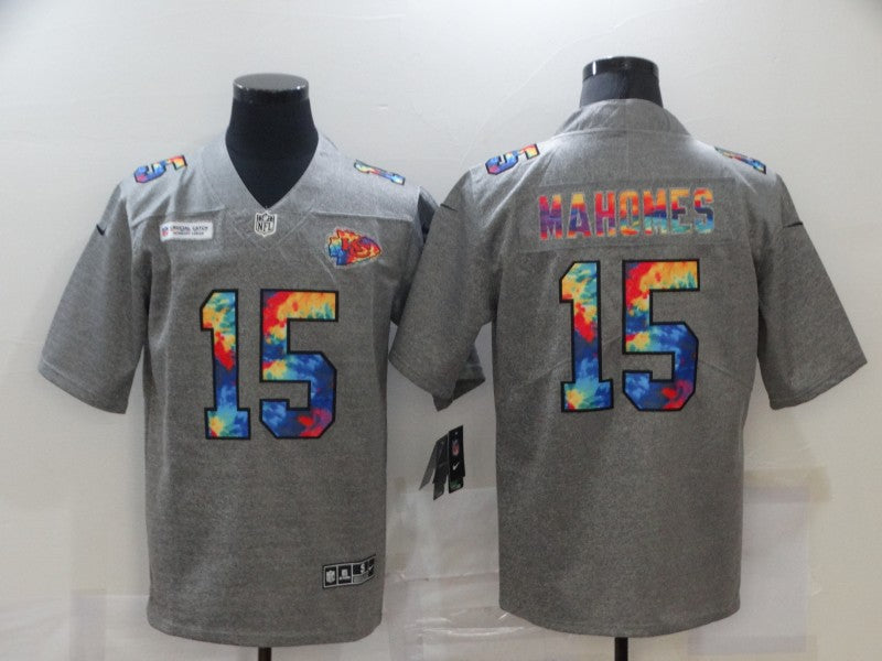 Men’s Kansas City Chiefs Patrick Mahomes #15 Gray Jersey
