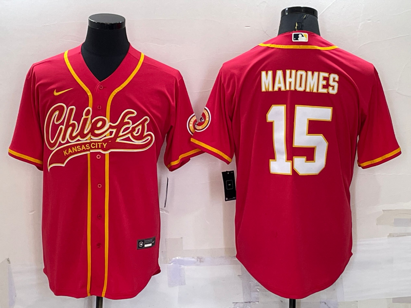 Men’s Kansas City Chiefs Patrick Mahomes #15 Red Jersey Joint Edition