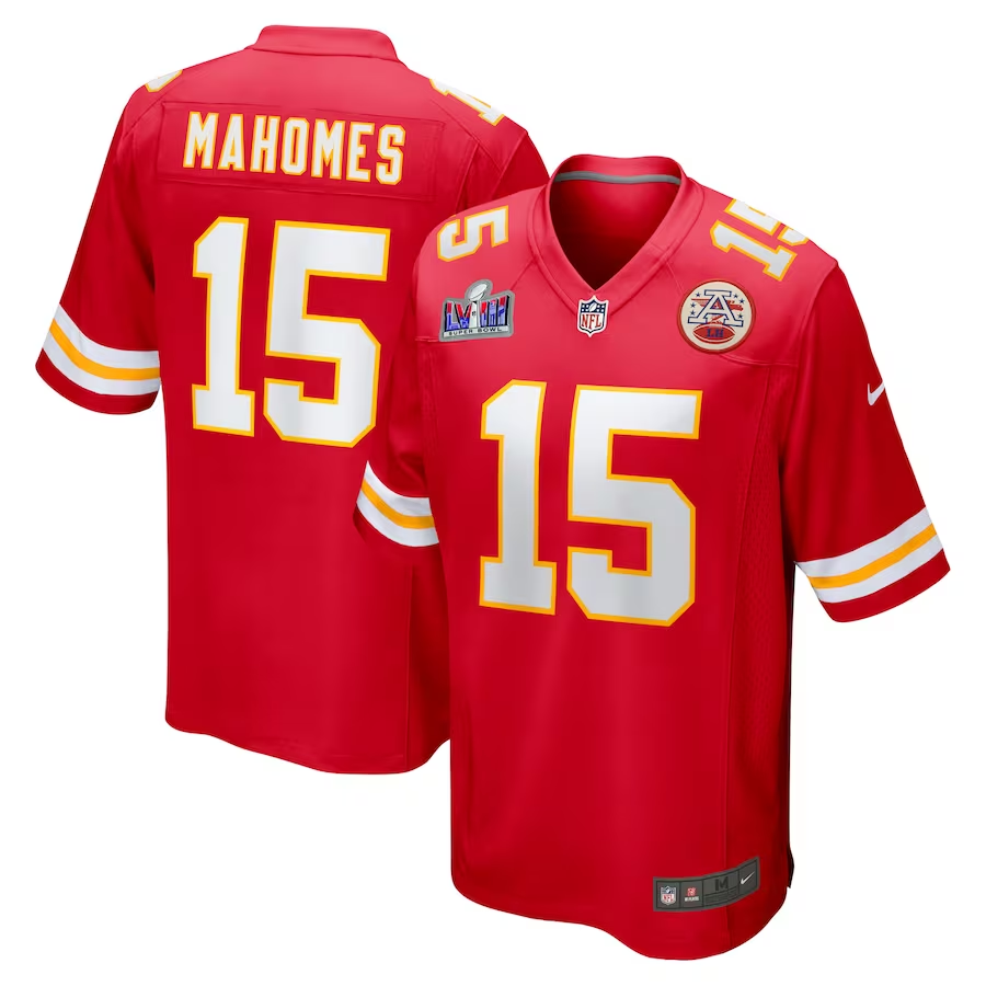 Men’s Kansas City Chiefs Patrick Mahomes #15 Red Super Bowl LVIII Jersey