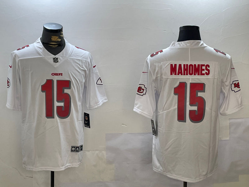 Men’s Kansas City Chiefs Patrick Mahomes #15 White Team Jersey