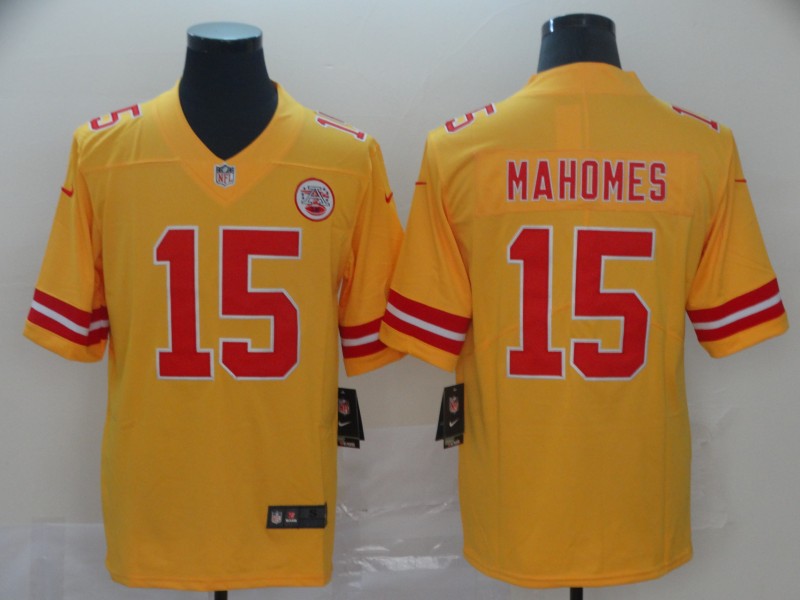 Men’s Kansas City Chiefs Patrick Mahomes Yellow Inverted Legend Jersey