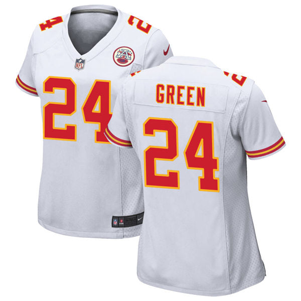 Men’s Kansas City Chiefs Retired Player #24 Gary Green Nike White Game Player Football Jersey