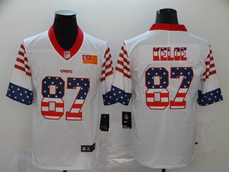 Men’s Kansas City Chiefs Travis Kelce #87 White Alternate Jersey