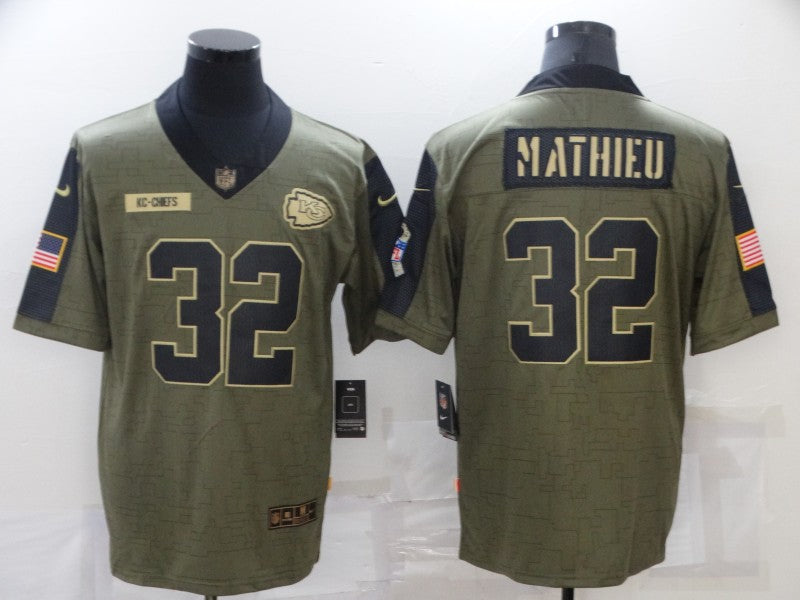 Men’s Kansas City Chiefs Tyrann Mathieu #32 Brown Jersey