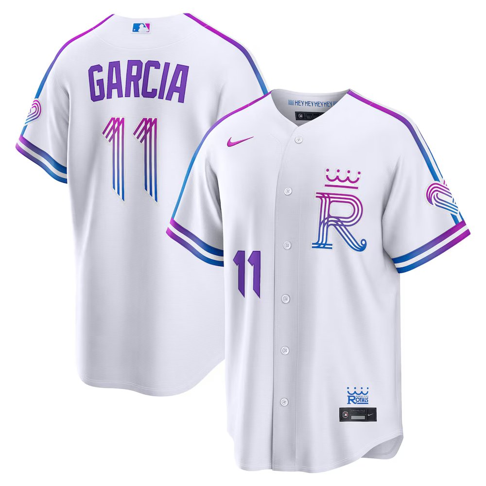 Men’s Kansas City Royals #11 Maikel Garcia Nike White 2026 City Connect Stadium Jersey