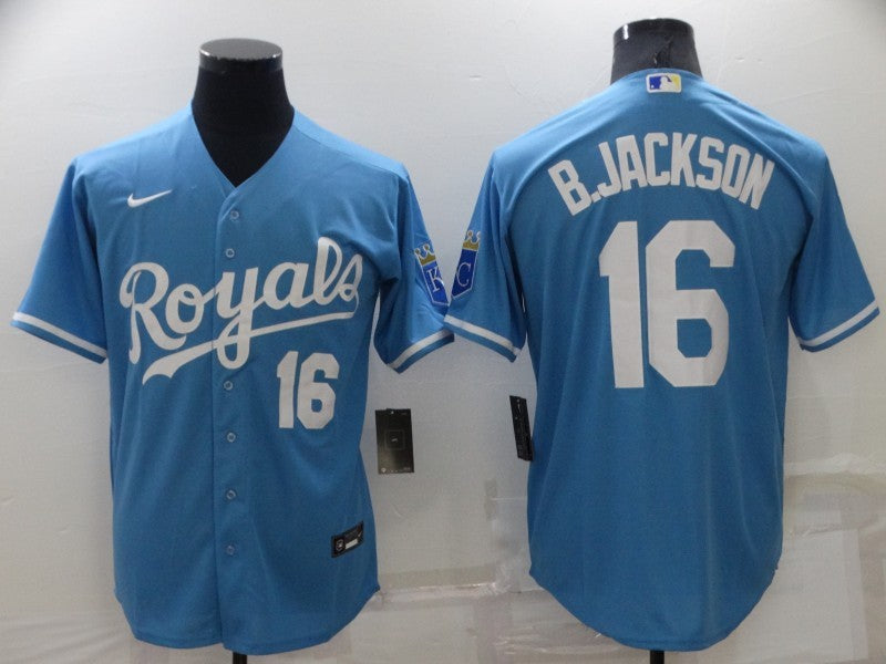 Men’s Kansas City Royals #16 Bo Jackson Blue Baseball Jersey