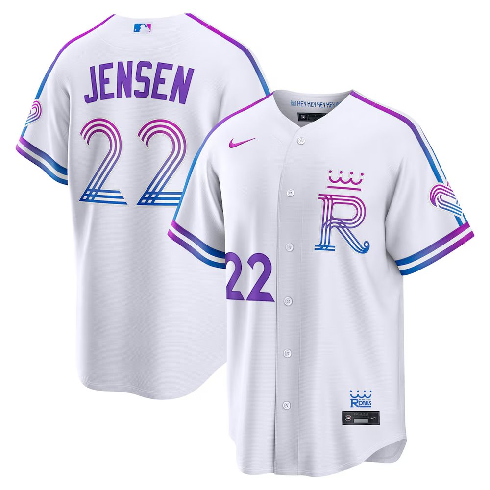 Men’s Kansas City Royals #22 Carter Jensen Nike White 2026 City Connect Stadium Jersey