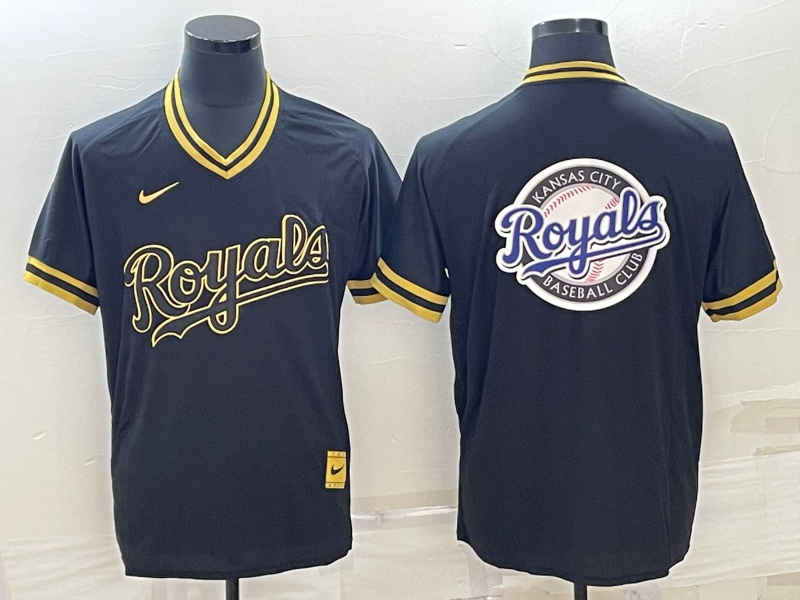 Men's Kansas City Royals Black Alternate Team Logo Jersey