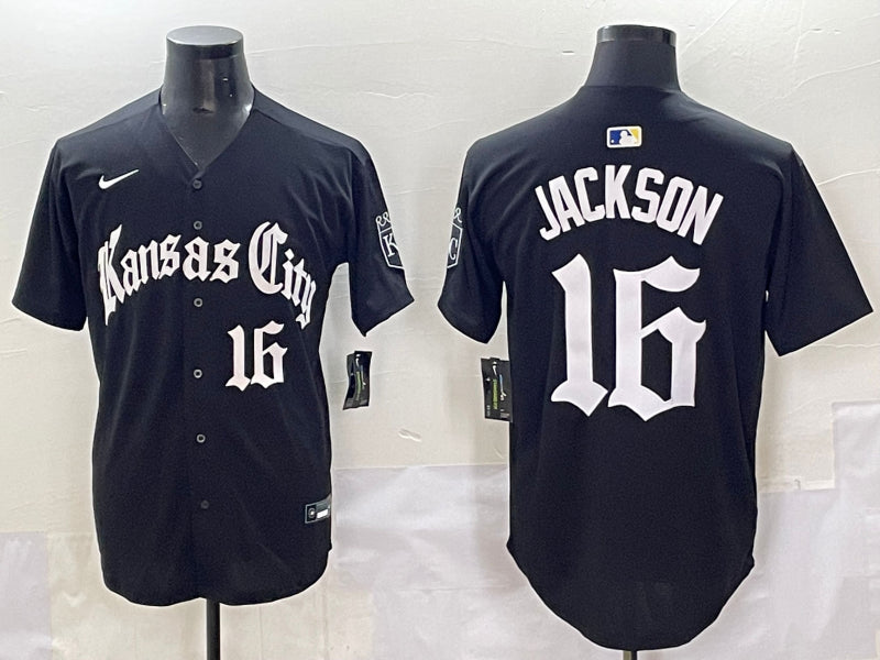 Men’s Kansas City Royals Bo Jackson #16 Black Jersey