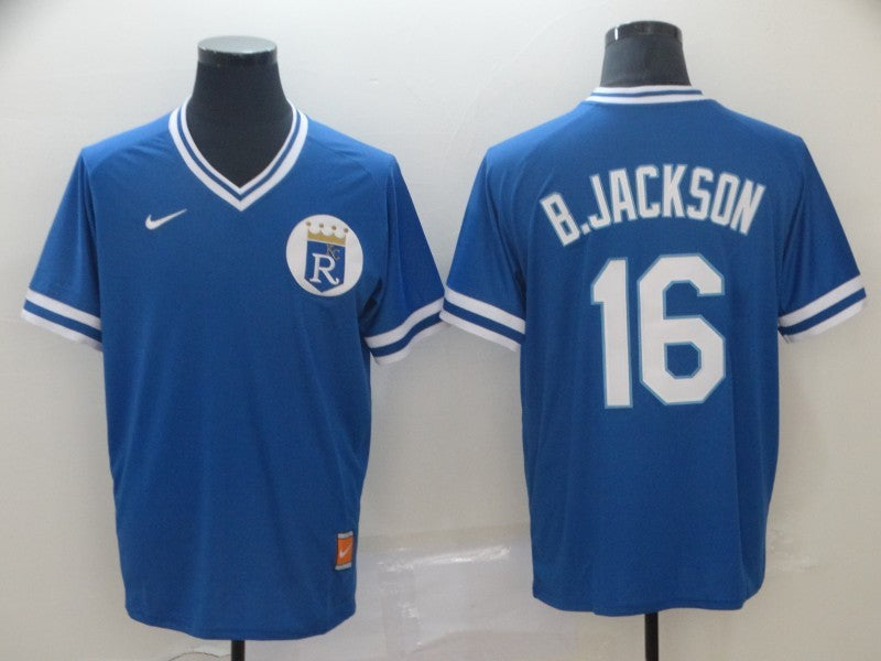 Men’s Kansas City Royals Bo Jackson #16 Blue Jersey