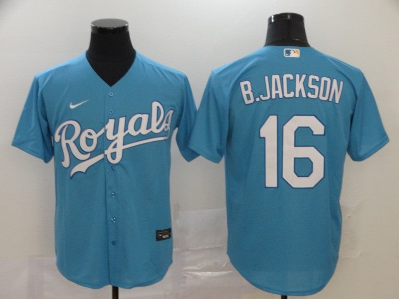 Men’s Kansas City Royals Bo Jackson #16 Blue Jersey