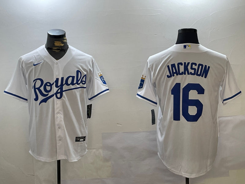 Men’s Kansas City Royals Bo Jackson #16 White Home Jersey