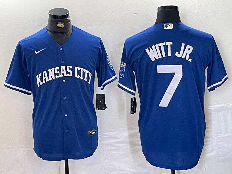 Men’s Kansas City Royals Bobby Witt Jr. #7 Royal Alternate Cooperstown Collection Jersey