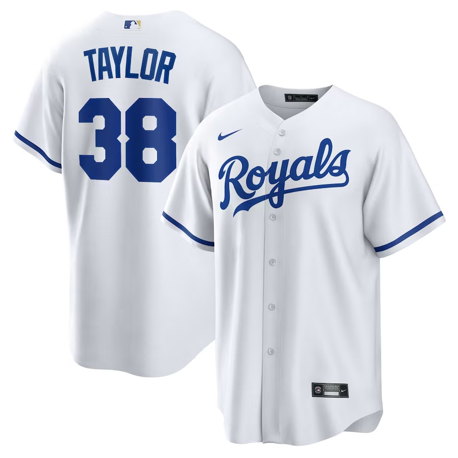 Men’s Kansas City Royals Josh Taylor #38 White Home Jersey