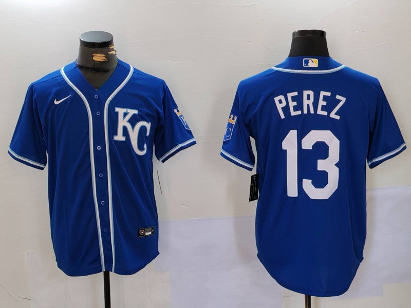 Men’s Kansas City Royals Salvador Perez #13 Royal Alternate Jersey