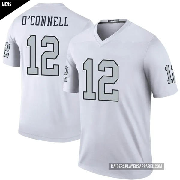 Men’s Las Vegas Raiders #12 Aidan O’Connell Nike White Color Rush Legend Player Jersey