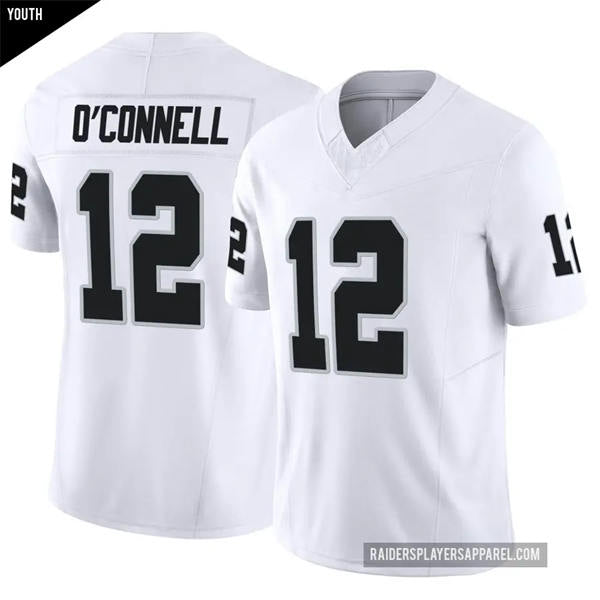 Men’s Las Vegas Raiders #12 Aidan O’Connell Nike White Vapor Untouchable Limited Player Jersey