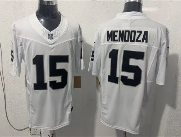 Men’s Las Vegas Raiders #15 Fernando Mendoza Nike White Vapor F.U.S.E. Limited Jersey