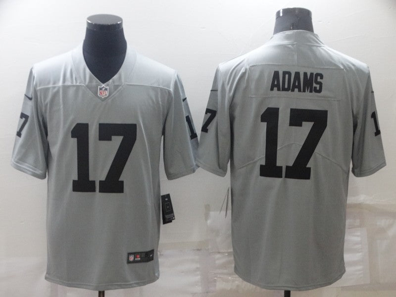 Men’s Las Vegas Raiders #17 Davante Adams Gray Jersey Stitched American Football Jerseys