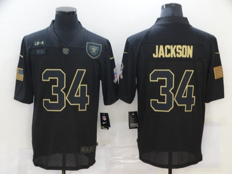 Men’s Las Vegas Raiders #34 Bo Jackson Black Jersey