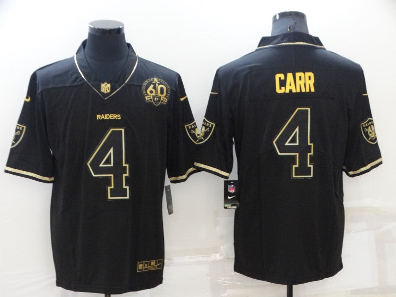 Men’s Las Vegas Raiders #4 Derek Carr Black Authentic Jersey