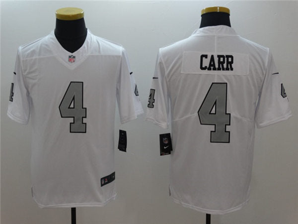 Men’s Las Vegas Raiders #4 Derek Carr Nike White Color Rush Legend Player Jersey