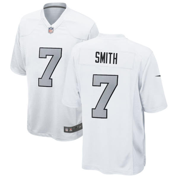 Men’s Las Vegas Raiders #7 Geno Smith Nike White Color Rush Vapor F.U.S.E. Limited Jersey